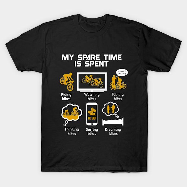 My Spare time is spent biking - Biking T-Shirt by Jambo Designs